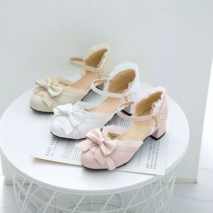 Yana - Sweet Lolita Shoes Round Toe Students Chunky Heel