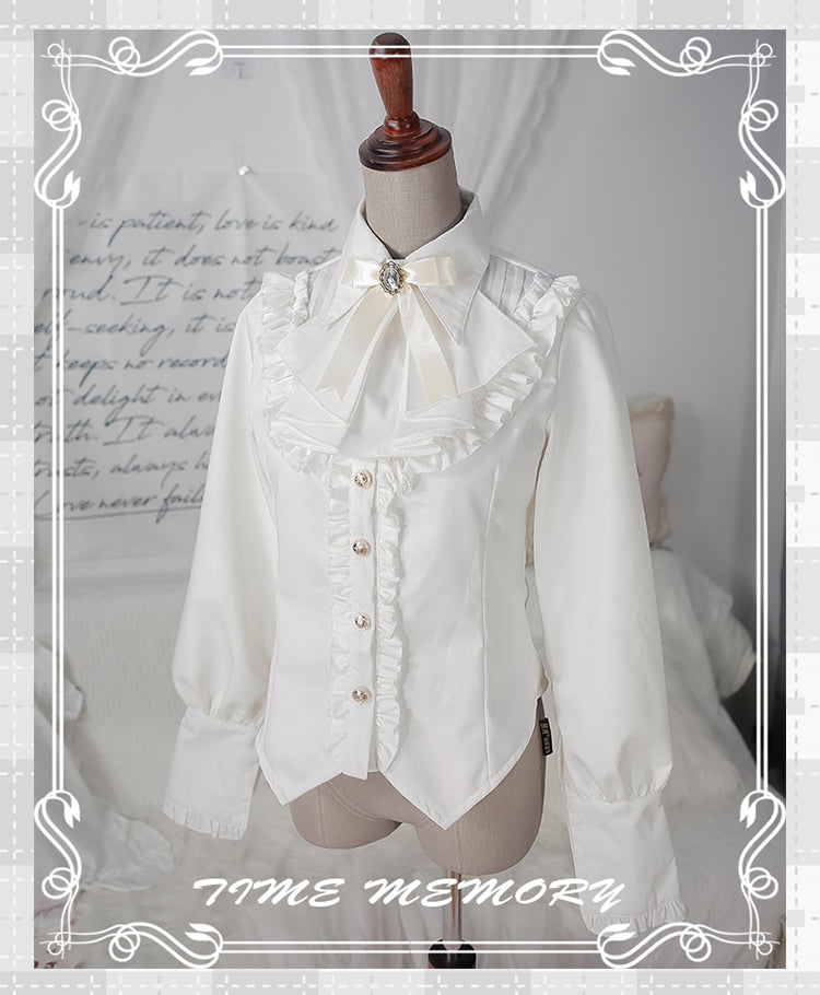 Time Memory - Elegant Lolita Slim Fit Mutton Sleeve Blouse