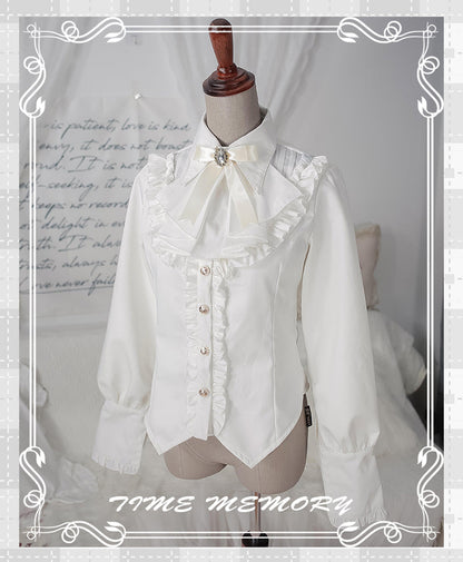 Time Memory - Elegant Lolita Slim Fit Mutton Sleeve Blouse
