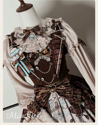 Alice Girl - Bear Chocolate Bar - Kawaii Lolita JSK & Salopette Dress