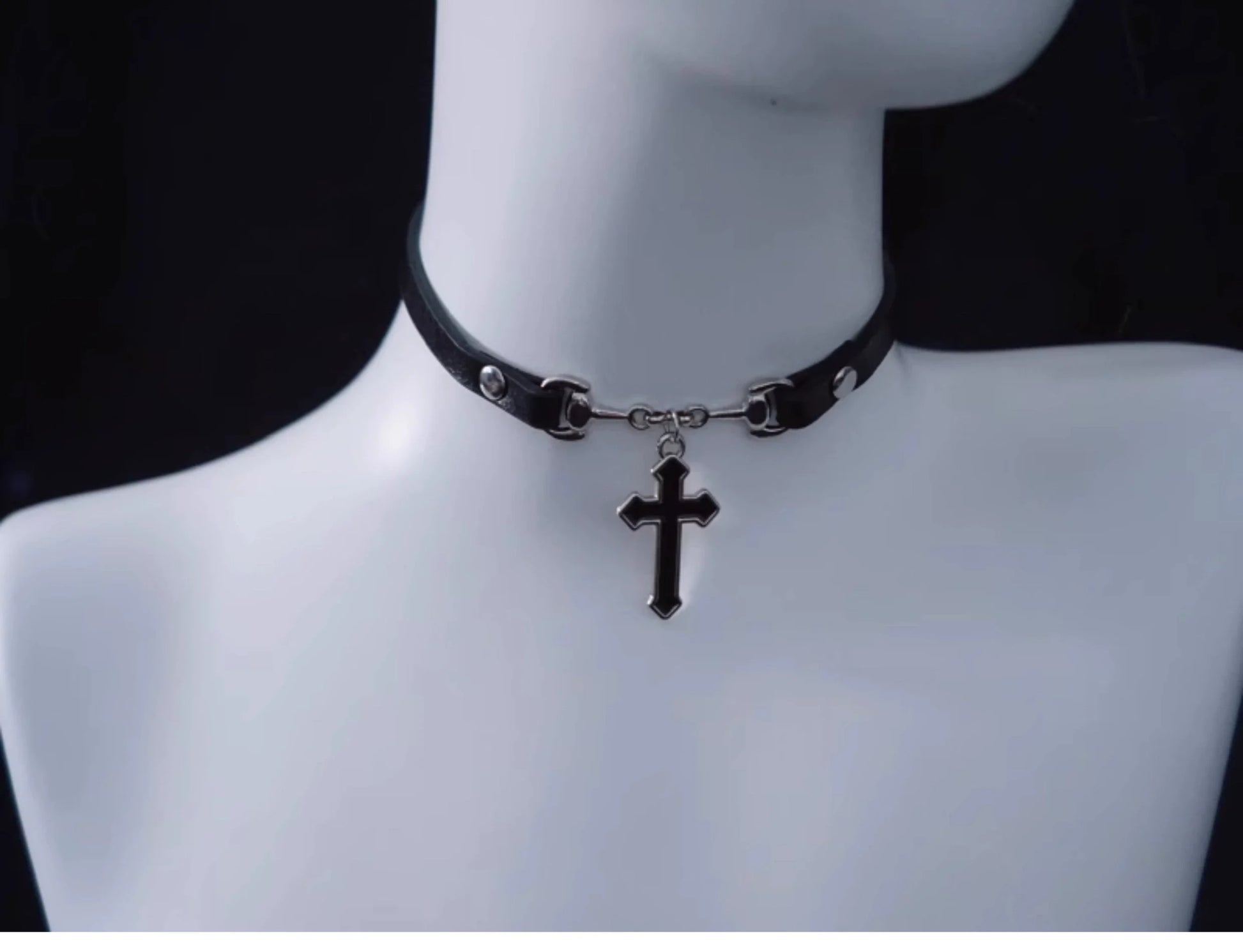 Strange Sugar - Gothic Lolita Choker with Cross Pendant