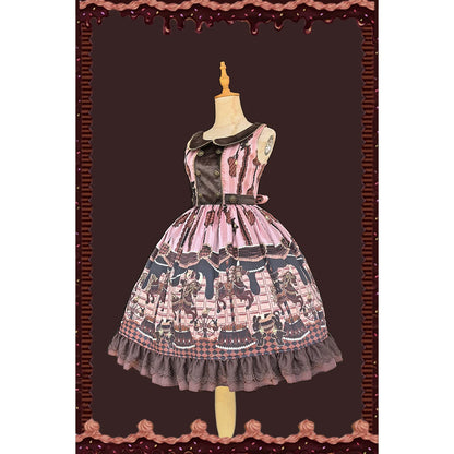 Infanta - Chocolate Carousel - Peter Pan Collar Old School Lolita Jumper Dress