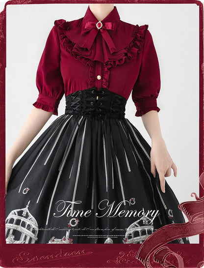 Time Memory - Earl Girl - Chiffon Classic Lolita Shirt, Mid-Length Mutton Sleeves