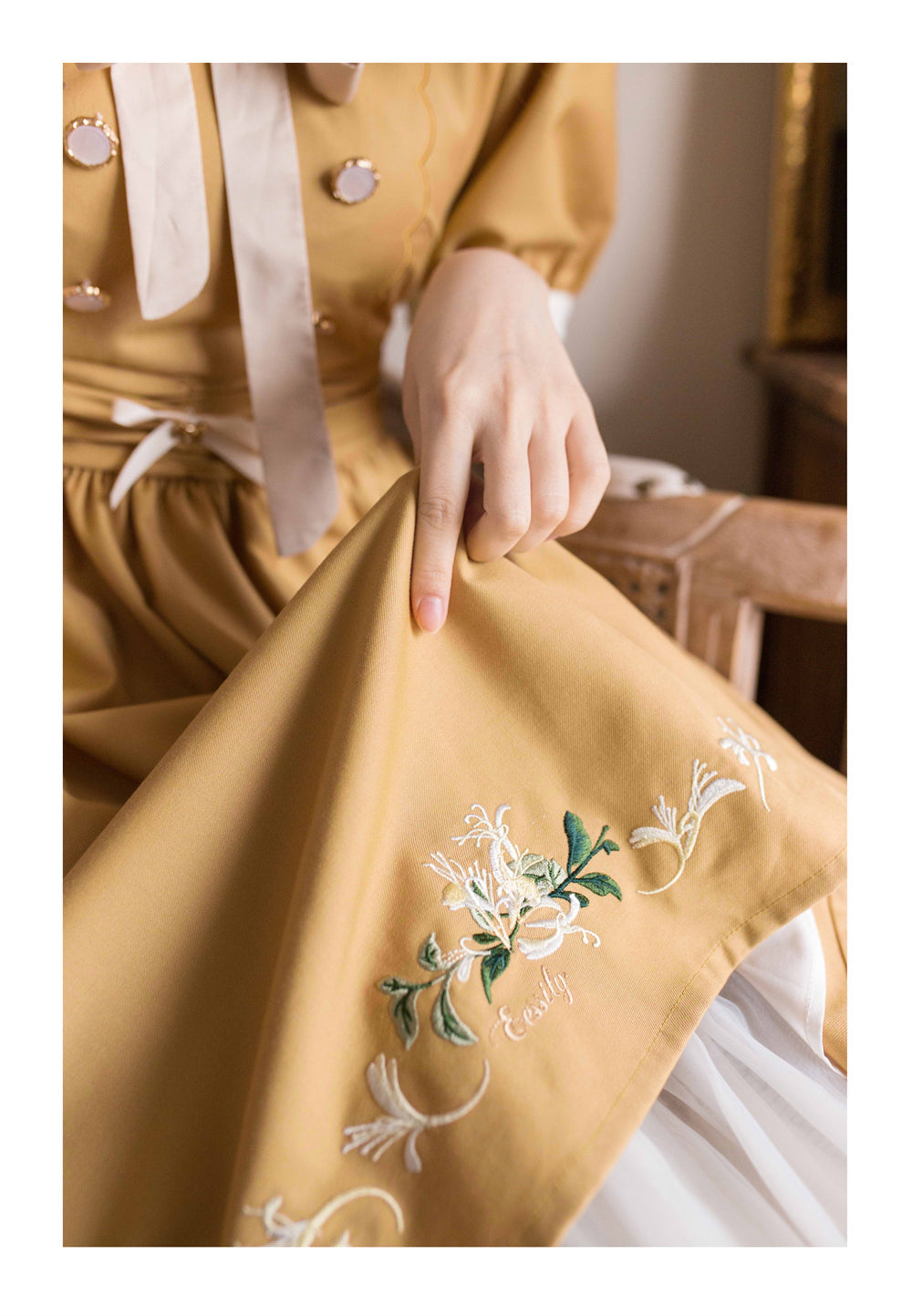 EESSILY - The Spring of Champs Elysees - Elegant Lolita Floral Embroidered OP