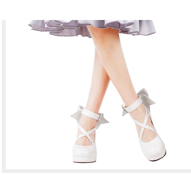 Angelic imprint - Elegant Lolita Shoes Princess Bowknot Lolita Heels Shoes