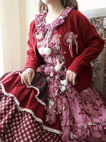 Miss Point - Forest Berry Bunny - Sweet Lolita Plaid Skirt Tiered Ruffles Spring SK