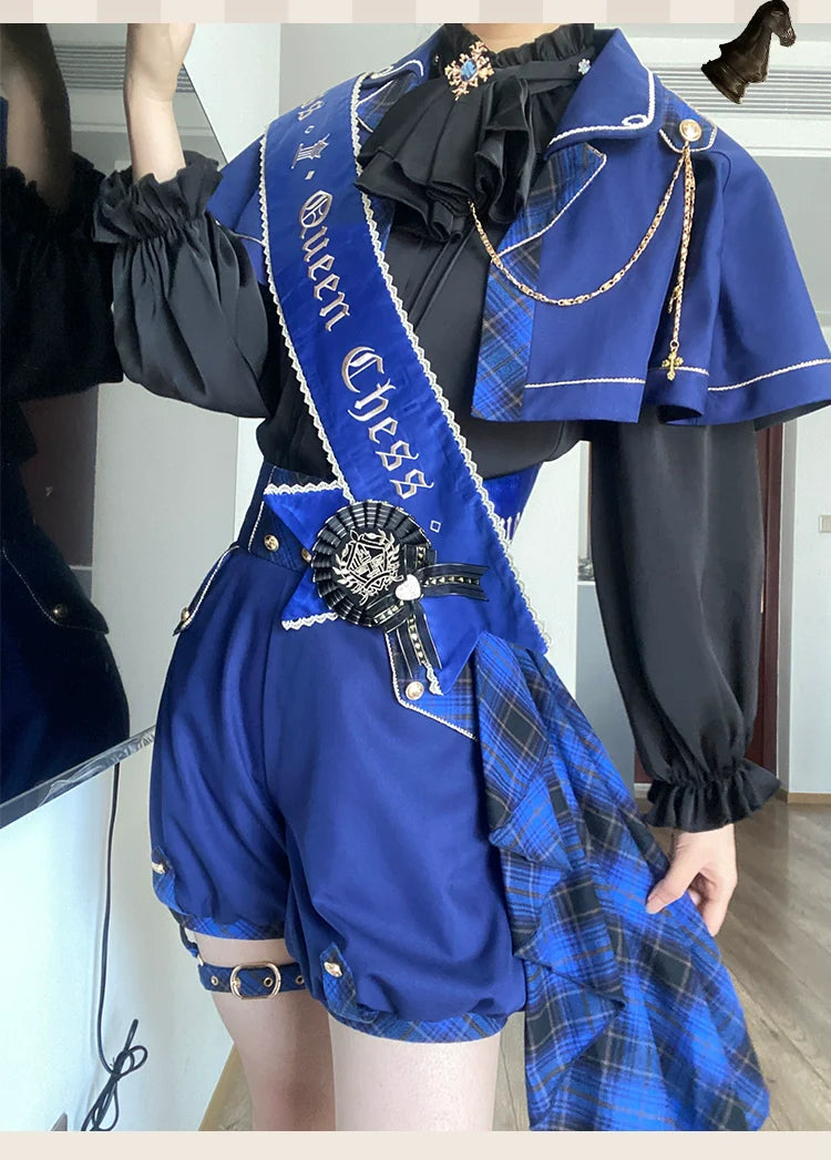 Forest Fluorescent Carps - Queen's Chess - Ouji Lolita Cape Shirt & Shorts Set
