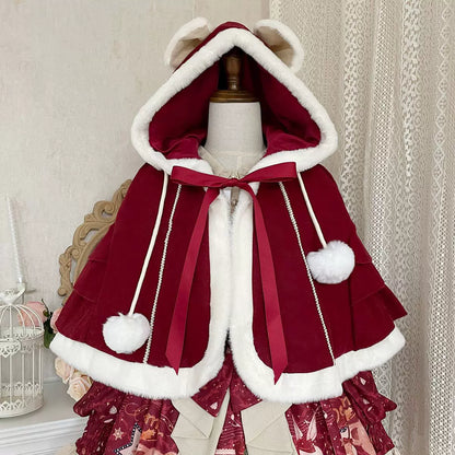 Matutu - Sweet Bear Gift House - Sweet Lolita Suit Christmas Lolita OP and Cape