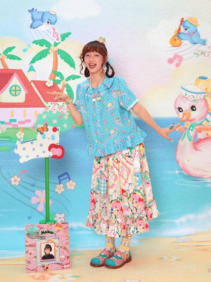 Retro print skirt【s0000009531】