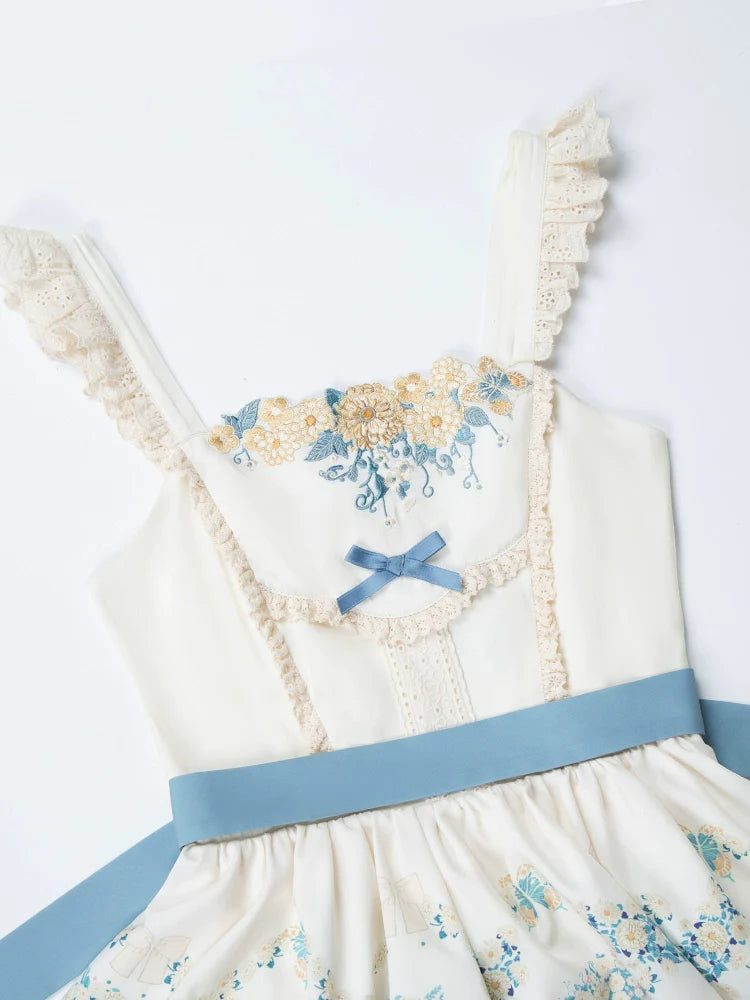 With PUJI - Letter and Poetry - Classic Lolita JSK Suit Four-tiered Twins Dress