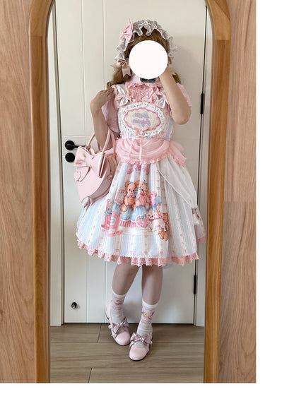 Eternity Spring - Barbie Bear - Sweet Lolita Bear Print JSK and OP