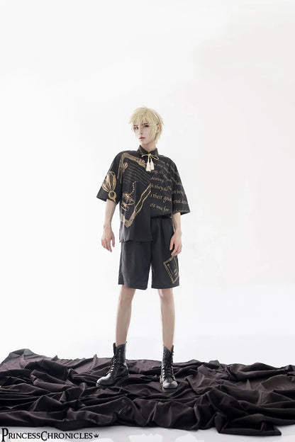 Princess Chronicles - Dark Fairy Tale - Ouji Lolita Casual Shorts Shirts
