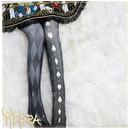 Yidhra - Midnight Circus - Argyle Digital Print Lolita Tights