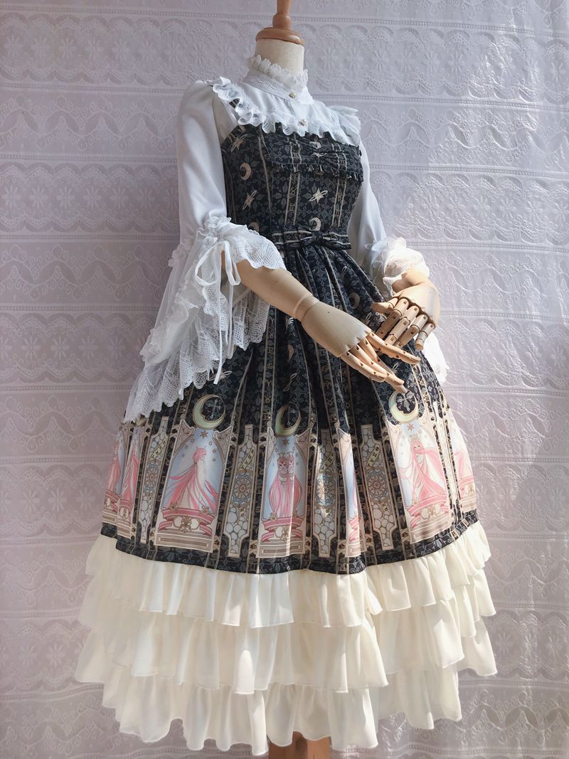 Yilia - Constellation Printing Chiffon Lolita JSK Dress