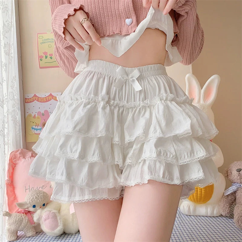 Sugar Girl - Cotton Lolita Bloomer, Loose Ruffled Hem Petticoat