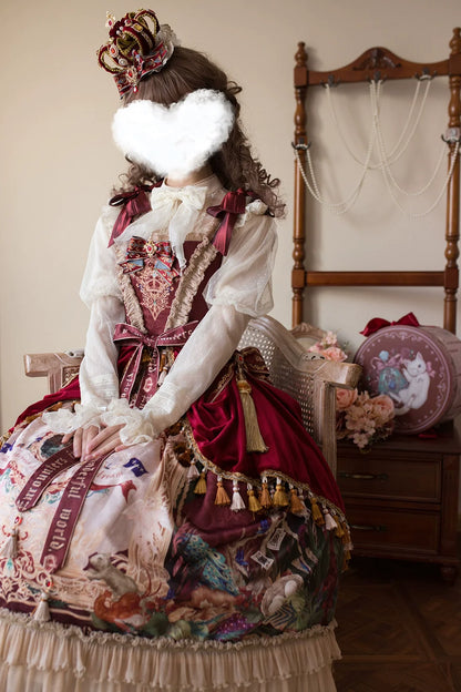 Miss Point - Kaleidoscope - Retro Lolita Dress Oil Painting Print JSK Dress Customized