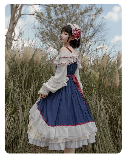 With Puji・朶now White - Lolita Flounce Hemline OP Dress