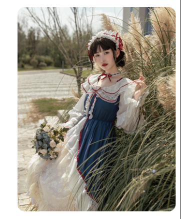 With Puji・朶now White - Lolita Flounce Hemline OP Dress