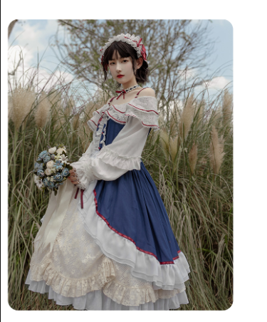 With Puji・朶now White - Lolita Flounce Hemline OP Dress