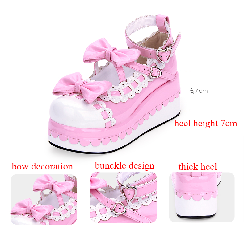 Angelic imprint - Multicolors Sweet Bow Lolita Platform Shoes