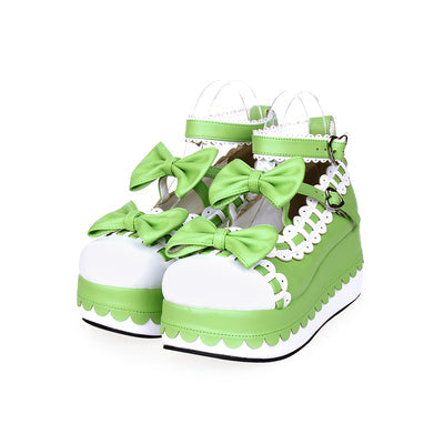 Angelic imprint - Multicolors Sweet Bow Lolita Platform Shoes