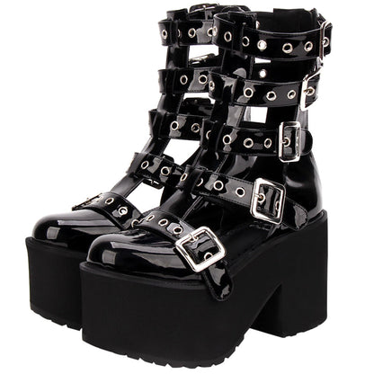 Angelic Imprint - Gothic Lolita Punk Platform Boots Sandals
