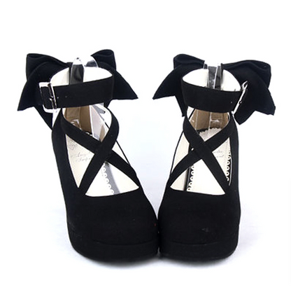 Angelic imprint - Elegant Lolita Shoes Princess Bowknot Lolita Heels Shoes