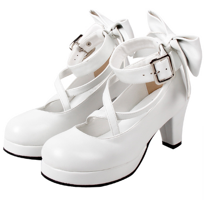 Angelic imprint - Elegant Lolita Shoes Princess Bowknot Lolita Heels Shoes