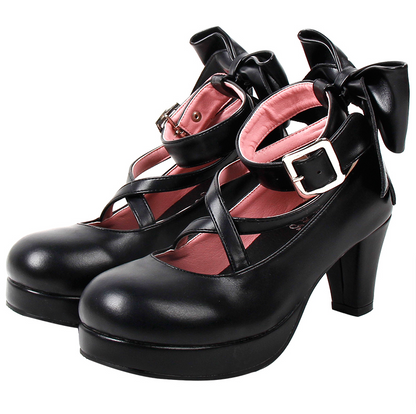 Angelic imprint - Elegant Lolita Shoes Princess Bowknot Lolita Heels Shoes