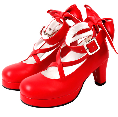 Angelic imprint - Elegant Lolita Shoes Princess Bowknot Lolita Heels Shoes