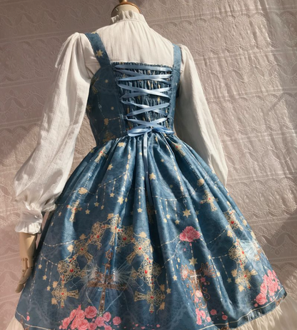 Yilia - Peacock Cross - Printed Winter Classic Lolita JSK