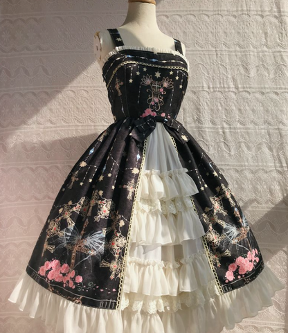 Yilia - Peacock Cross - Printed Winter Classic Lolita JSK