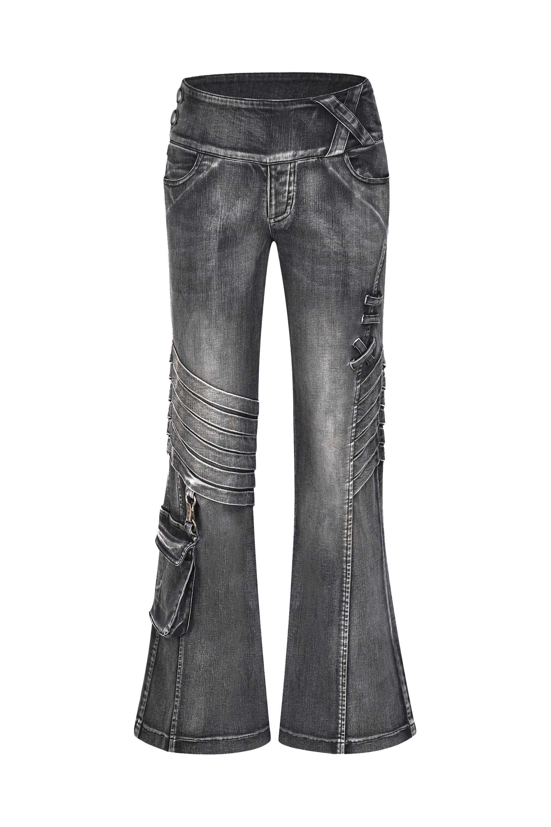 Crossover Washed Flare Jeans