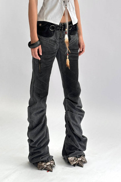 Stacked Pinstripe Jeans