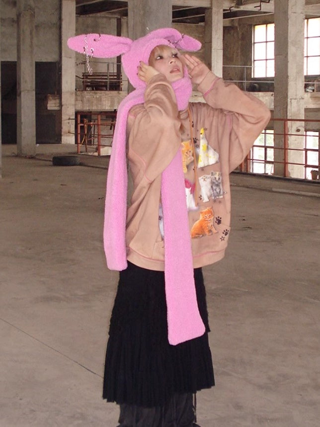 Rebellious Rabbit Scarf Hat【s0000004222】