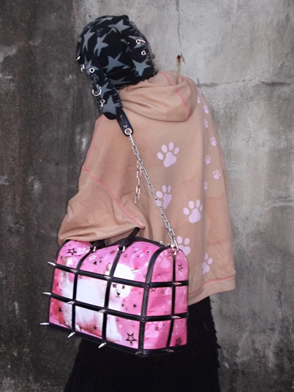 Cat Print ZIP-Up Hooded Sweat【s0000004223】