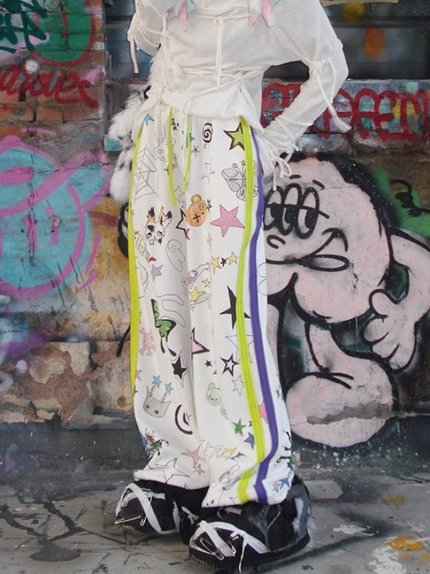 Graffiti Print Sweat Pants【s0000004227】