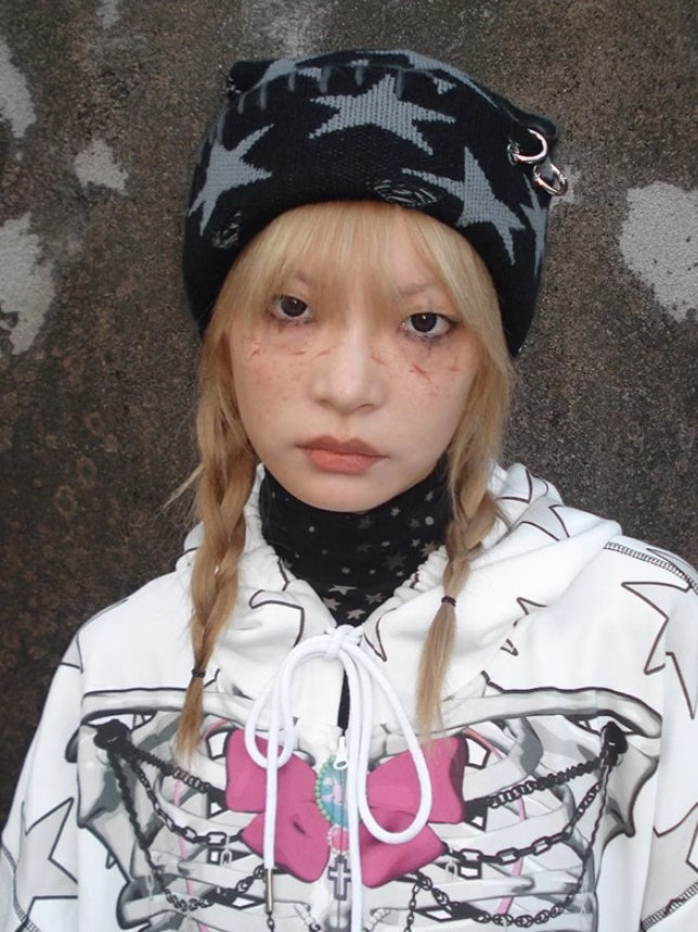 Rebellious Rabbit Five-pointed Star Knitted Cap【s0000004220】