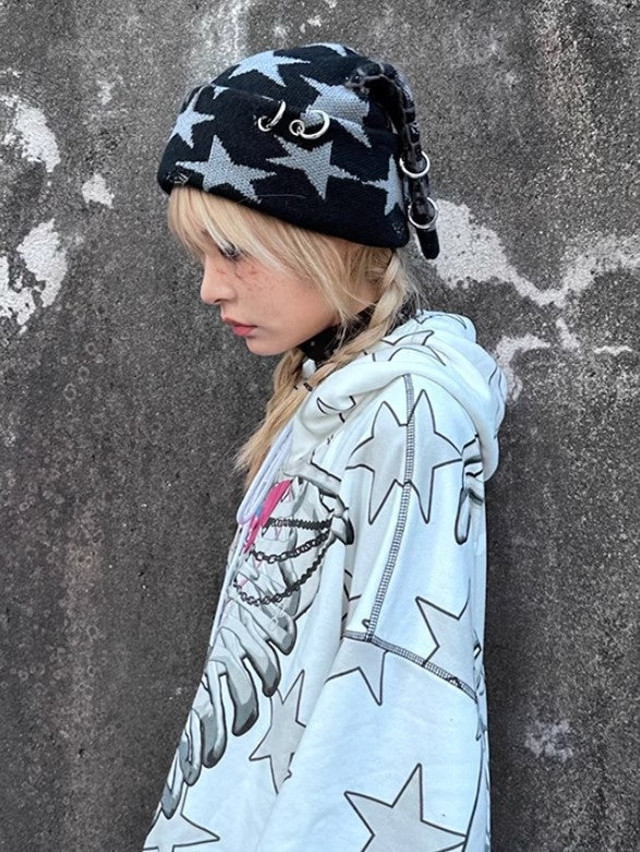 Rebellious Rabbit Five-pointed Star Knitted Cap【s0000004220】