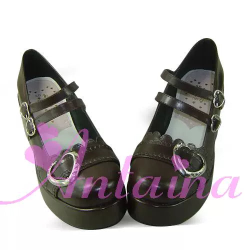 Antaina - Sweet Lolita Shoes Lace Heart Platform Shoes in Plus Size