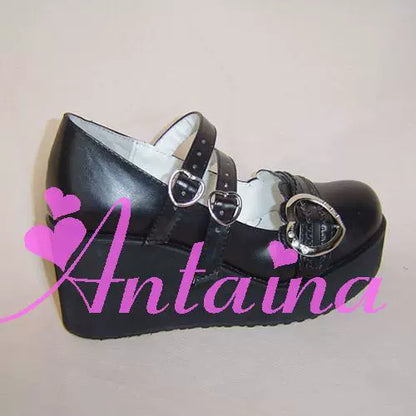 Antaina - Sweet Lolita Shoes Lace Heart Platform Shoes in Plus Size