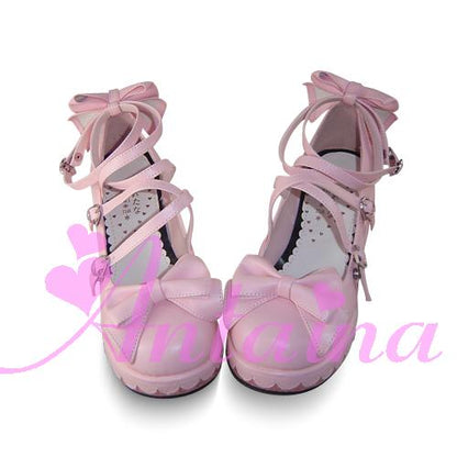 Antaina - Lolita Bow Platform Shoes Multiple Colors