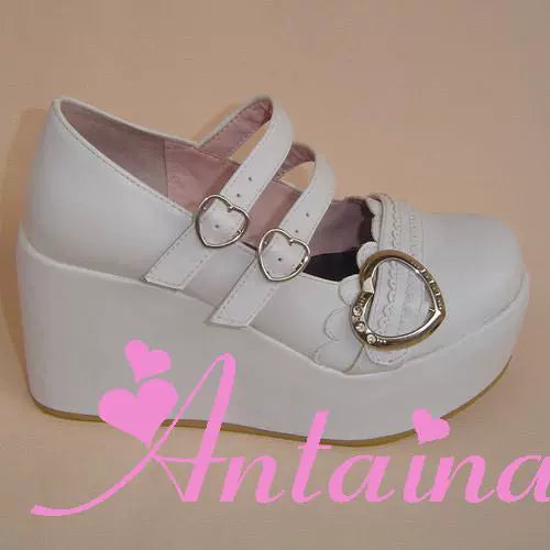 Antaina - Sweet Lolita Shoes Lace Heart Platform Shoes in Plus Size