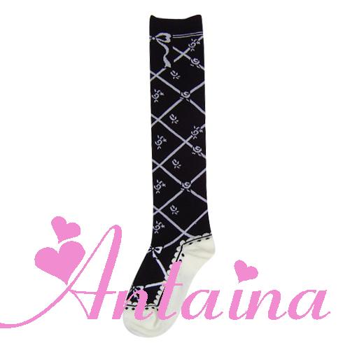 Antaina - Sweet Cotton Lolita Socks Black White Pink