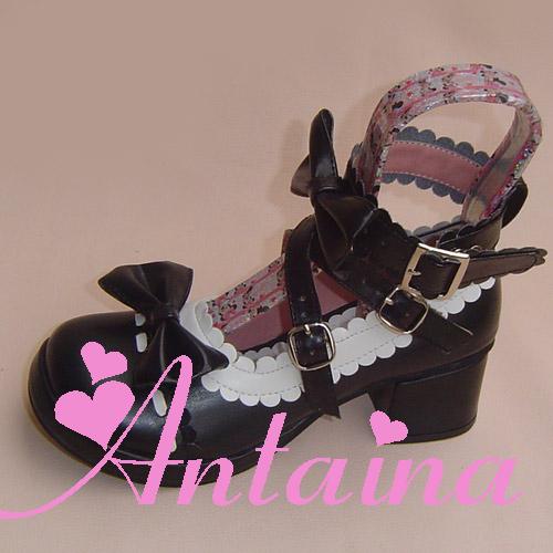 Antaina - Lolita Punk Bow Mid-Heel Multicolor Shoes