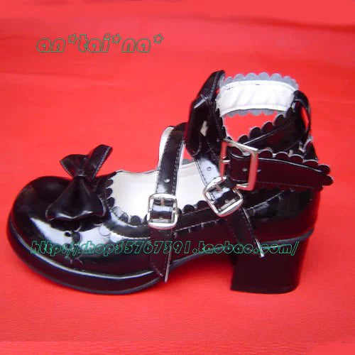 Antaina - Lolita Punk Bow Mid-Heel Multicolor Shoes