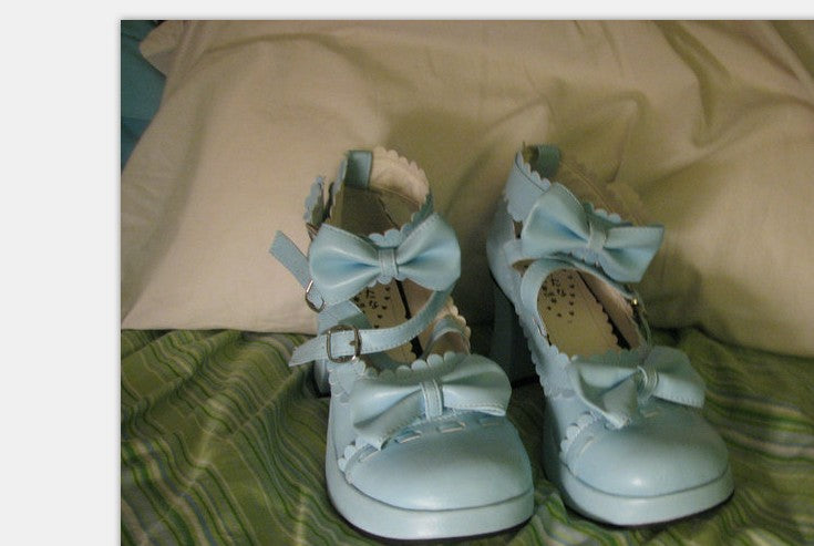 Antaina - Lolita Punk Bow Mid-Heel Multicolor Shoes