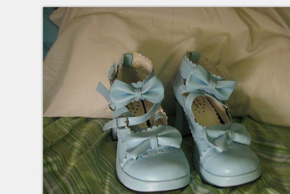 Antaina - Lolita Punk Bow Mid-Heel Multicolor Shoes