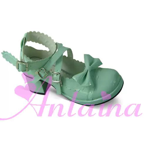 Antaina - Lolita Punk Bow Mid-Heel Multicolor Shoes