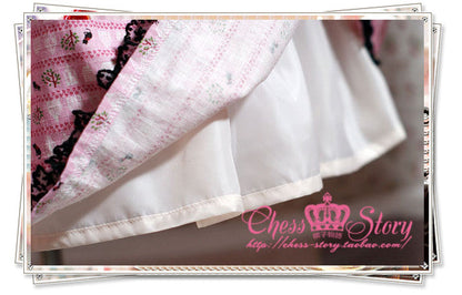 Chess Story - Black Cat Paradise - Kawaii Lolita Pink Black JSK